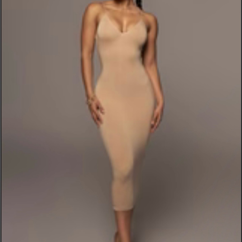 Elegant Tan Bodycon Dress